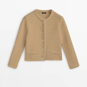 Women's Casual Spring/Fall Buttons Plain Cardigan, JustFashionNow Cardigans, color:Khaki|size:XL,