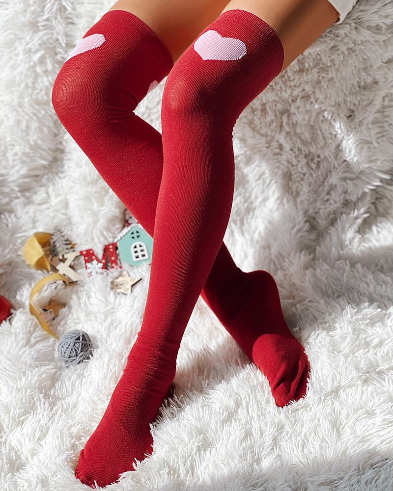 Heart Pattern Over The Knee Socks Party Thigh High Stockings, women Socks, ChicMe catalog - Image 2