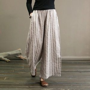 Women's Plain Long Pant Casual Spring/Fall Trousers, JustFashionNow Pants, color:Beige|size:4XL,