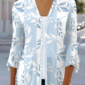 Women's Floral Spring/Fall Cover-up Casual Printing Lightweight Cardigan, JustFashionNow Cardigans, color:Blue|size:XXL,