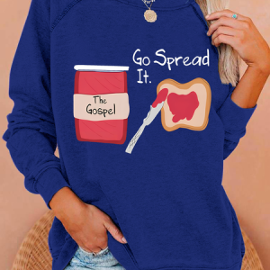 The Gospel Go Spread It Christian Crew Neck Casual Sweatshirt, Hoodies&Sweatshirts, Lilicloth.com