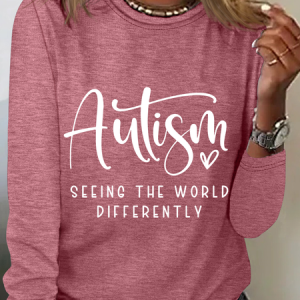 Autism Seeing The World Differently Autism Quote Casual Long Sleeve Shirt, Long sleeves, Lilicloth.com