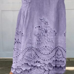 Women's Vintage 3D Printing Umbrella Spring/Fall Linen Skirt, JustFashionNow Skirts, color:Purple|size:3XL,