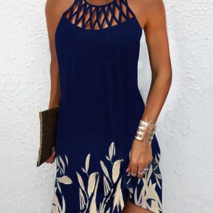 Plants Print Hollow Out Casual Dress, women Casual Dresses, ChicMe catalog
