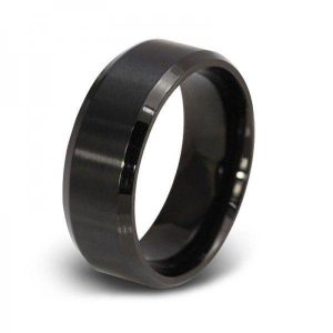 rings - Italo 8 MM Black Tungsten Wedding Band For Men, Italo jewelry - Online Catalog