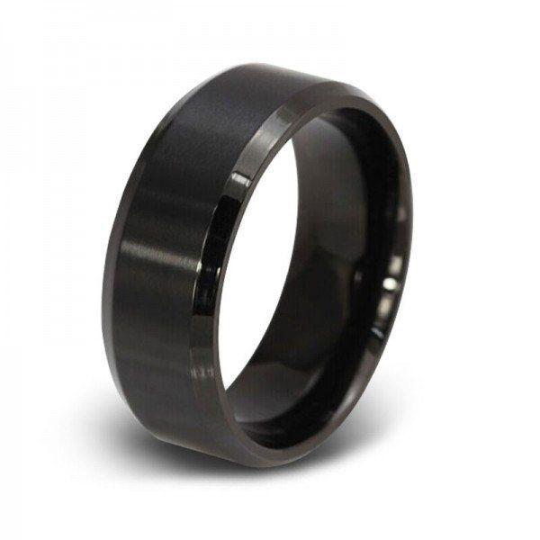 rings - Italo 8 MM Black Tungsten Wedding Band For Men, Italo jewelry - Online Catalog