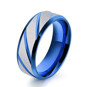 rings - Italo Diagonal Titanium Steel Men's Wedding Band, Italo jewelry - Online Catalog