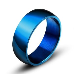 rings - Italo Blue Titanium Steel Men's Wedding Band, Italo jewelry - Online Catalog