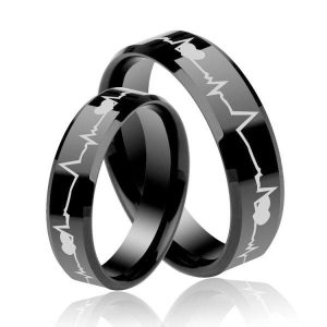couple rings - Italo Heartbeat Design Titanium Steel Couple Rings, Italo jewelry - Online Catalog
