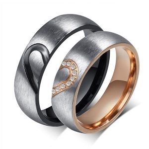trio ring sets - Unique Couple Rings Couple Wedding Bands Titanium Ring Affordable, Italo jewelry - Online Catalog