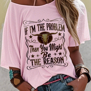 Vintage Letter Pattern Crew Neck Short Sleeve T-shirt, T-shirts, color:Pink|size:3XL, catalog Noracora shop