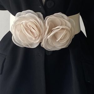 Wide Elastic Flower Belt Strechy Waist Cinch Belt, women Belts, ChicMe catalog