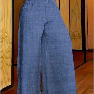 Women Plain Long Pants Casual Spring/Fall Trousers, JustFashionNow Pants, color:Navyblue|size:5XL,