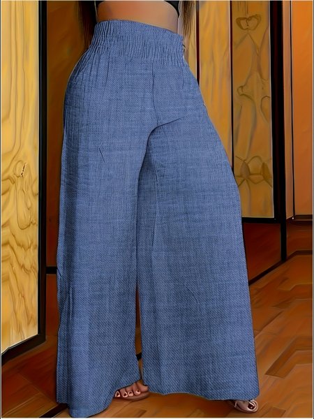 Women Plain Long Pants Casual Spring/Fall Trousers, JustFashionNow Pants, color:Navyblue|size:5XL,