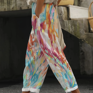Women Abstract Long Pants Casual Spring/Fall Trousers, JustFashionNow Pants, color:As Picture|size:5XL,