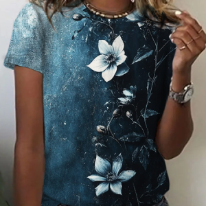 Flowers Vintage Print T-Shirt, T-shirts, Lilicloth.com