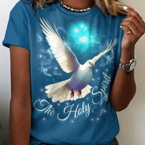 Vintage Animal Crew Neck Short Sleeve T-shirt, T-shirts, color:Lake Blue|size:4XL, catalog Noracora shop