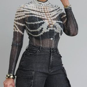 Urban 3D Printing Stand Collar T-shirt, Tees, color:As Picture|size:XXL, Stylewe