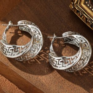 Urban Prom Plain Metal Earrings, Earrings, color:Silver|size:One-size, Stylewe