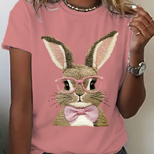 Cute Easter Bunny Cotton T-Shirt, T-shirts, Lilicloth.com