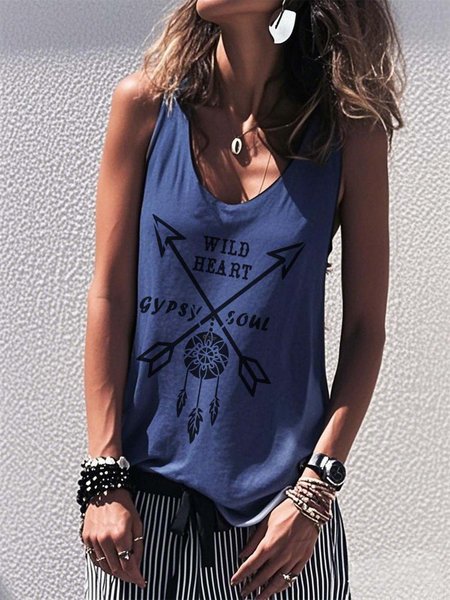 Wild West Cowgirl Casual Cotton Vest, Tank Tops, Lilicloth.com