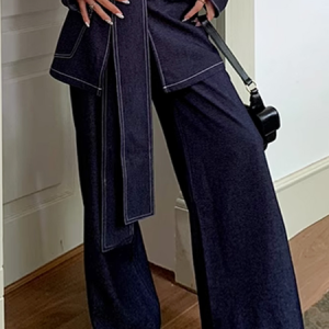 Urban Loose Plain Denim Jeans, Jeans, color:Deep Blue|size:XXL, Stylewe