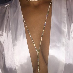 1PCS Allover Rhinestone Bling Choker Necklace, women Necklace & Pendant, ChicMe catalog