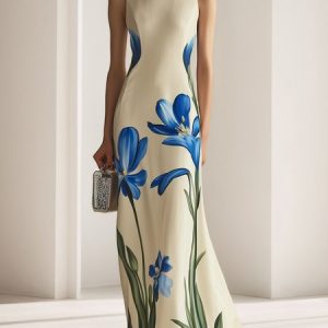 Vacation Floral Printing Maxi Dress, Maxi Dresses, color:As Picture|size:XXL, Stylewe