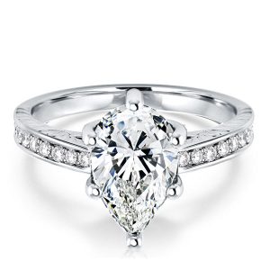 vintage engagement rings - Italo Vintage Pear Shaped Vintage Engagement Ring, Italo jewelry - Online Catalog