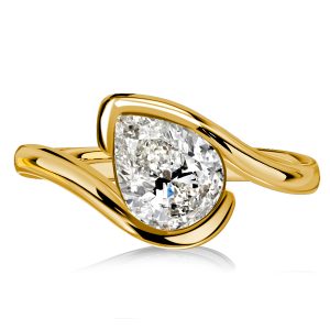 classic engagement rings - Italo Solitaire Pear Shaped Bypass Engagement Ring, Italo jewelry - Online Catalog