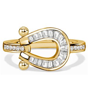 unique engagement rings - Italo Golden Channel Set Horseshoe Ring Engagement Ring, Italo jewelry - Online Catalog