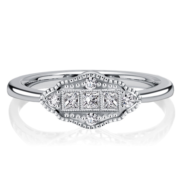 vintage engagement rings - Italo Art Deco Princess Cut Vintage Engagement Ring, Italo jewelry - Online Catalog