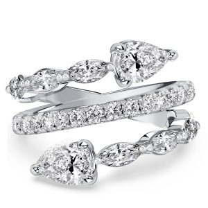unique engagement rings - Italo Toi Et Moi Pear Cut Teardrop Ring Spiral Engagement Ring, Italo jewelry - Online Catalog