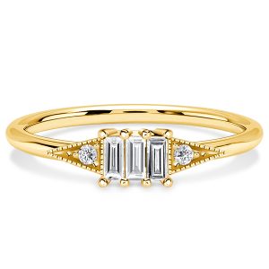 vintage engagement rings - Italo Dainty Baguette Cut Art Deco Engagement Ring, Italo jewelry - Online Catalog