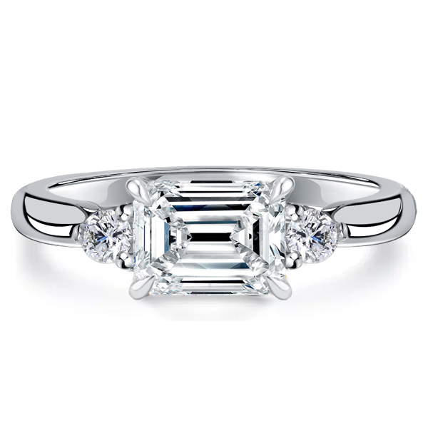 classic engagement rings - Italo Emerald Cut Three Stone Rings Travel Wedding Rings, Italo jewelry - Online Catalog