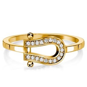 unique engagement rings - Italo Round Cut Horseshoe Ring Unique Engagement Ring, Italo jewelry - Online Catalog