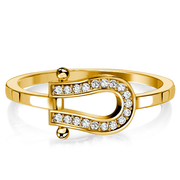 unique engagement rings - Italo Round Cut Horseshoe Ring Travel Wedding Rings, Italo jewelry - Online Catalog