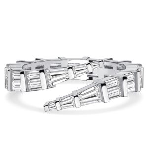 unique engagement rings - Italo Baguette Cut Bypass Ring Travel Wedding Rings, Italo jewelry - Online Catalog