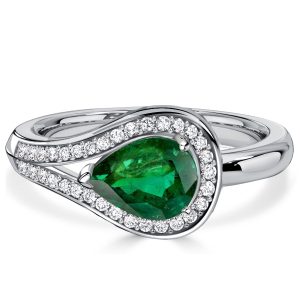 unique engagement rings - Italo Pear Shaped Emerald Sapphire Ring Promise Rings, Italo jewelry - Online Catalog