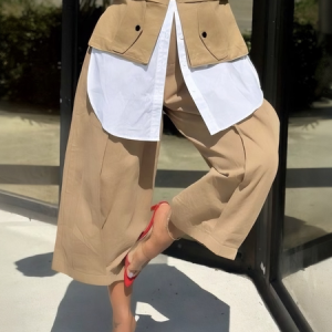 Casual Plain Pockets Cargo Pants, Pants, color:As Picture|size:XXL, Stylewe