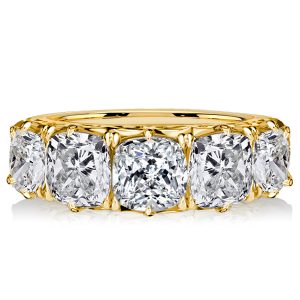 anniversary band - Italo 5 Stone Cushion Cut Half Eternity Band Anniversary Rings, Italo jewelry - Online Catalog