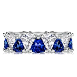 eternity band - Italo Triangle Blue & White Sapphire Eternity Band For Women, Italo jewelry - Online Catalog