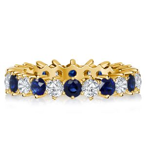 eternity band - Italo Golden Blue & White Sapphire Thin Wedding Band, Italo jewelry - Online Catalog