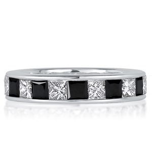 eternity band - Italo Princess Cut Black Sapphrie Eternity Band For Women, Italo jewelry - Online Catalog