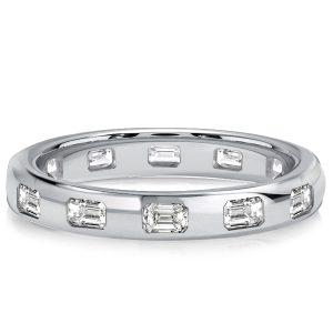 eternity band - Italo Flush-Setting Eternity Emerald Cut Band For Women, Italo jewelry - Online Catalog