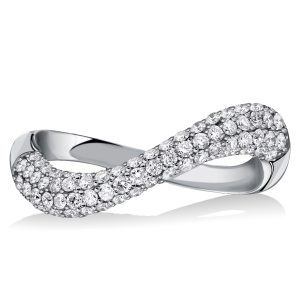 anniversary band - Italo Infinity White Sapphire Pave Anniversary Band, Italo jewelry - Online Catalog