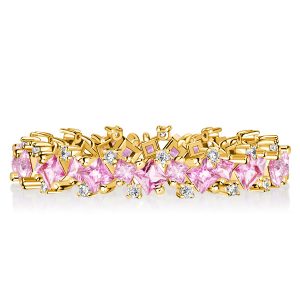 eternity band - Italo Princess Cut Pink Stone Eternity Band Pink Sapphire Ring, Italo jewelry - Online Catalog
