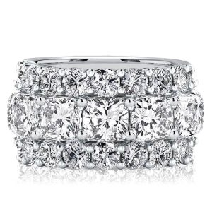 multi row band - Italo Cushion Cut Wedding Band Half Eternity Band For Women, Italo jewelry - Online Catalog