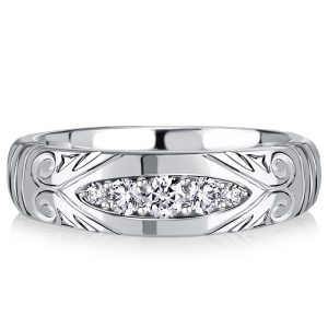 anniversary band - Italo White Sapphire Filigree Vintage Wedding Band Anniversary Rings, Italo jewelry - Online Catalog