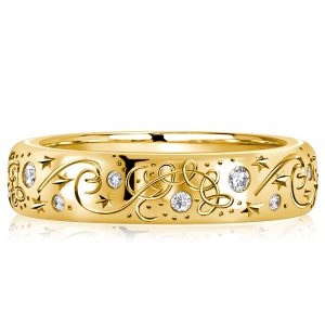 eternity band - Italo Golden Filigree Vintage Round Cut Eternity Band Vintage Style Rings, Italo jewelry - Online Catalog